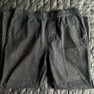 OUTERKNOWN Beach Pants XL Hemp in Charcoal elastic waist drawstring pull on